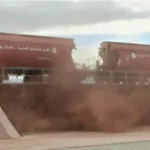 Déchargement des premières cargaisons du minerai de fer de Gara Djebilet à Oran